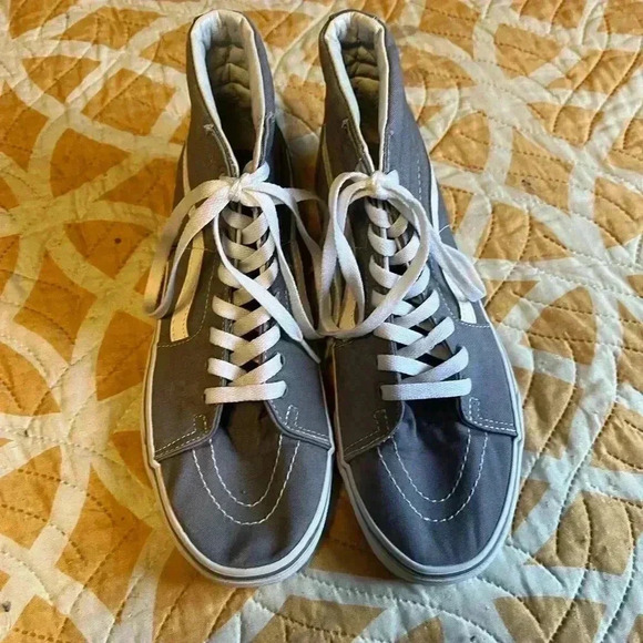 Vans Sk8-Hi Men’s Size 8.5 Gray Old Skool Sneakers High Top  Skate Shoes - Picture 3 of 7